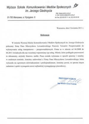 List Referencyjny Przeprowadzki Mieczysław Lewandowski 13